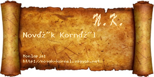 Novák Kornél névjegykártya